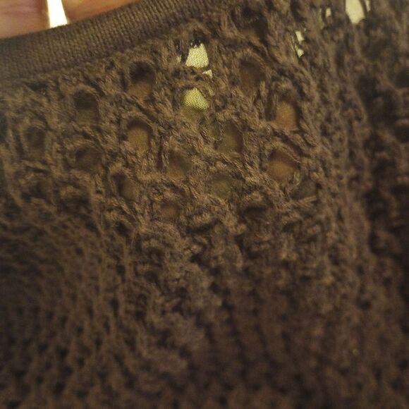 Indigo Soul crochet lace tunic with ruffled hem and see through sleeves - Picture 6 of 10